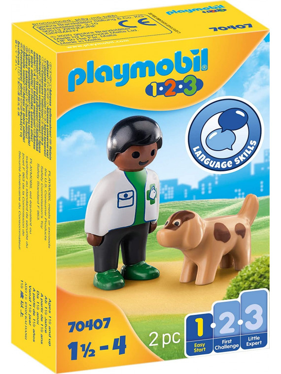 Playmobil 1.2.3  70407 Vétérinaire avec chien