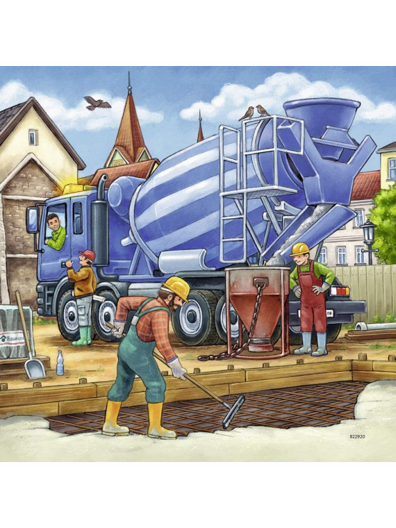 Ravensburger Puzzle grands véhicules de chantier  09226 3x49 pièces