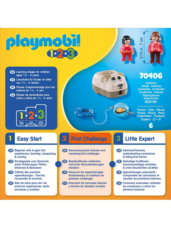 PLAYMOBIL 1.2.3 70406 Train pour chiens