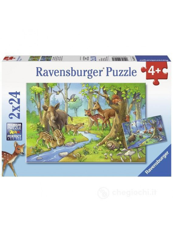 Ravensburger Puzzle 24 pièces 2 Puzzles  Animaux de la Forêt 091171