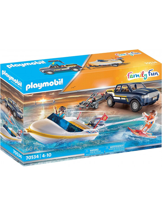 PLAYMOBIL FAMILY FUN 70534 PICK-UP AVEC BATEAU