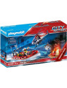 Playmobil 70335 City action Brigade de pompiers avec bateau et hélicoptère