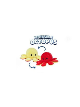 PELUCHE OCTOPUS REVERSIBLE ROUGE/JAUNE 49167