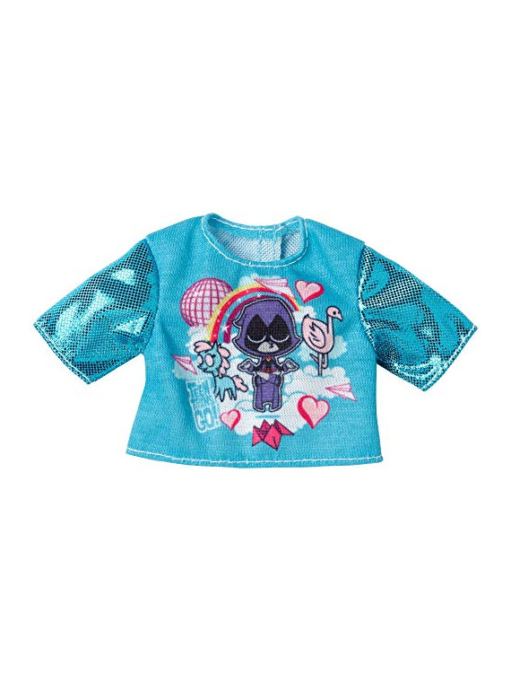 Barbie Tenue vestimentaire Teen Titans go ! Raven haut vert turquoise  FLP40