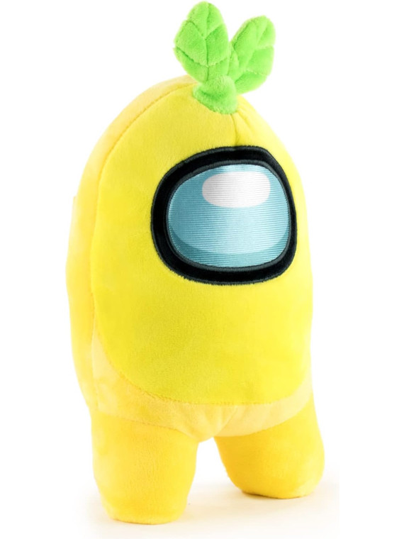 Peluche Among Us  Jaune Avec Plante sur tête 28 cm