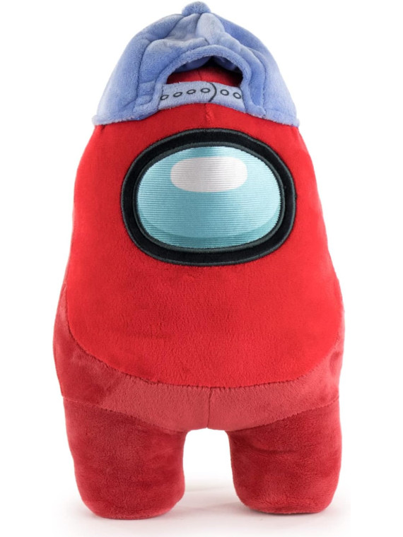 Peluche Among Us  rouge avec casquette 28 cm