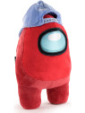 Peluche Among Us  rouge avec casquette 28 cm