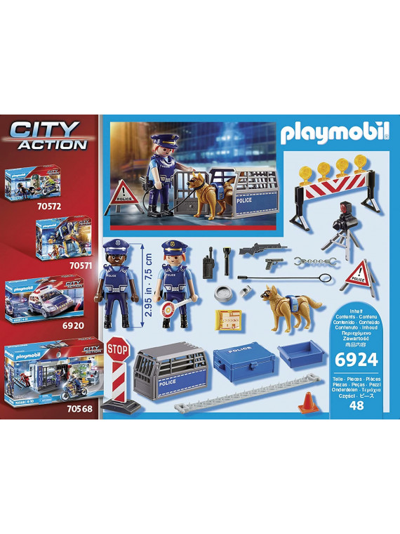 PLAYMOBIL 6924 Barrage de police City Action  Les policiers