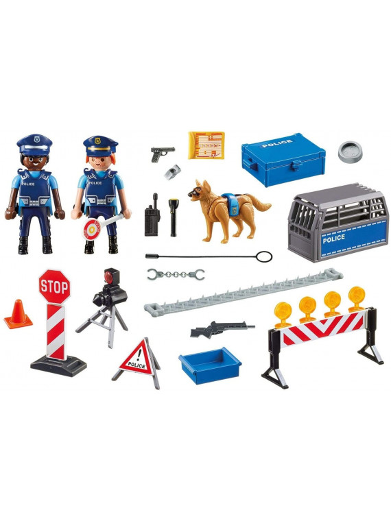 PLAYMOBIL 6924 Barrage de police City Action  Les policiers