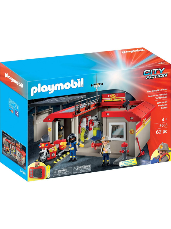 PLAYMOBIL 5663 CITY ACTION Caserne de Pompiers Transportable