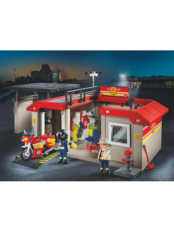 PLAYMOBIL 5663 CITY ACTION Caserne de Pompiers Transportable