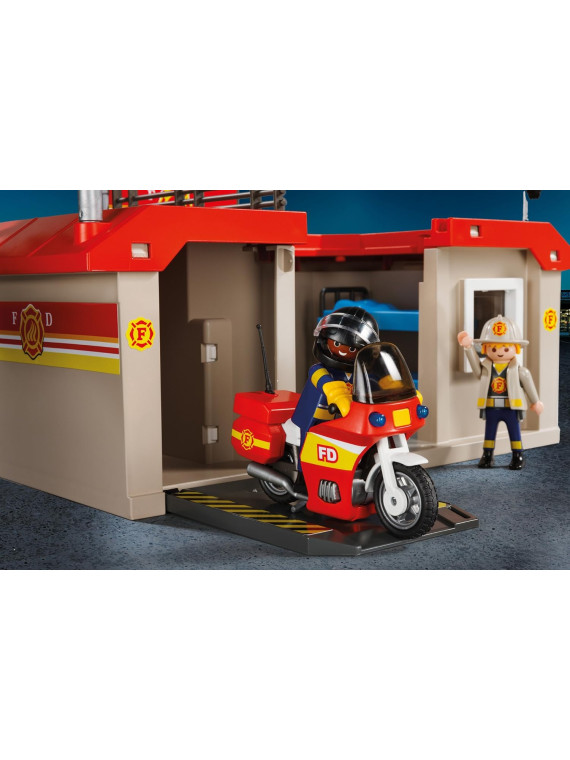 PLAYMOBIL 5663 CITY ACTION Caserne de Pompiers Transportable