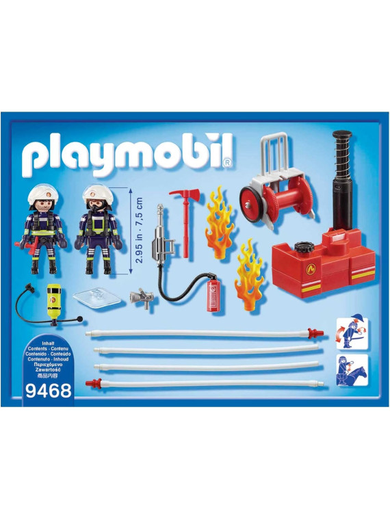 PLAYMOBIL City Action 9468 Pompiers  avec matériel lance incendie