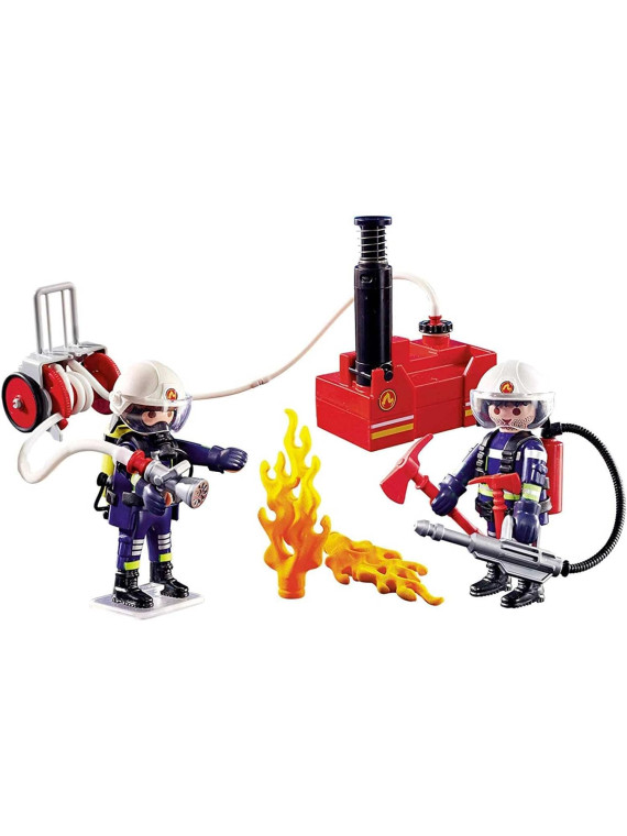 PLAYMOBIL City Action 9468 Pompiers  avec matériel lance incendie