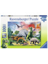 RAVENSBURGER PUZZLE AU MILIEU DES DINOSAURES 100 PIECES XXL 109579