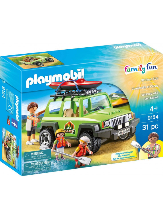 PLAYMOBIL FAMILY FUN 9154 OFF ROAD SUV CAMIONNETTE ET CANOE