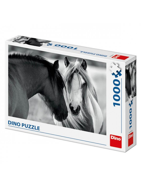 DINO PUZZLE CHEVAUX EN NOIR ET BLANC 1000 PIECES 532618