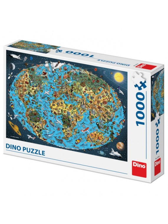 DINO PUZZLE CARTE DU MONDE ILLUSTREE 1000 PIECES 532816