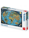 DINO PUZZLE CARTE DU MONDE ILLUSTREE 1000 PIECES 532816