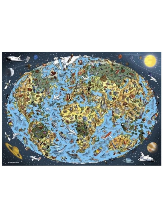 DINO PUZZLE CARTE DU MONDE ILLUSTREE 1000 PIECES 532816