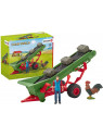 Schleich 42377  Animal de la ferme Bande transporteuse de foin avec ferme